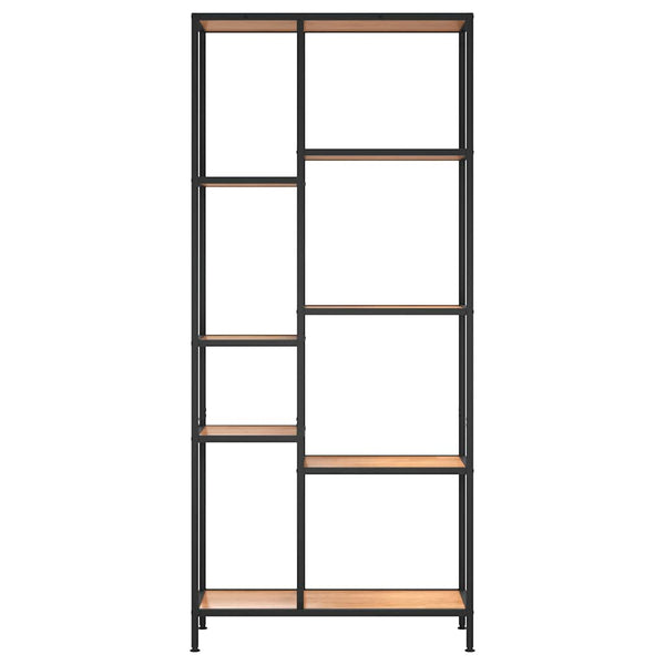Bücherregal 80x30x180 cm Stahl/Holz