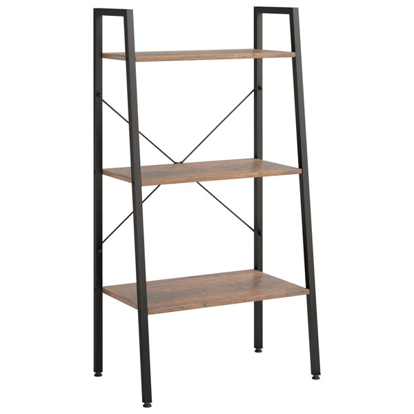 Standregal mit 3 Böden, Dunkelbraun/Schwarz, 56x108 cm