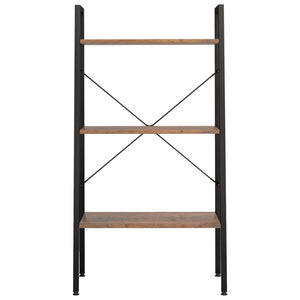 Standregal mit 3 Böden, Dunkelbraun/Schwarz, 56x108 cm