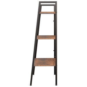 Standregal mit 3 Böden, Dunkelbraun/Schwarz, 56x108 cm