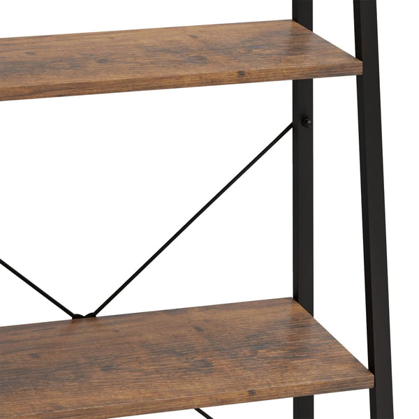 Standregal mit 3 Böden, Dunkelbraun/Schwarz, 56x108 cm