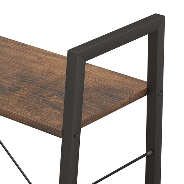 Standregal mit 3 Böden, Dunkelbraun/Schwarz, 56x108 cm