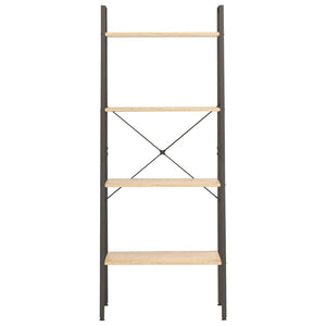 Standregal mit 4 Böden, Hellbraun & Schwarz, 140 cm