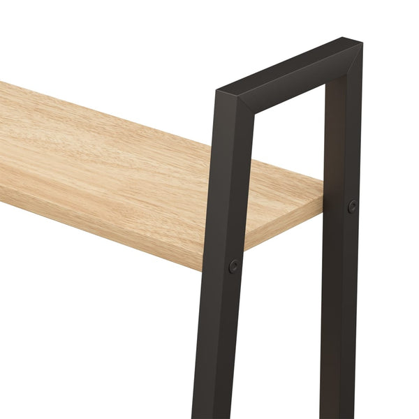 Standregal mit 4 Böden, Hellbraun & Schwarz, 140 cm