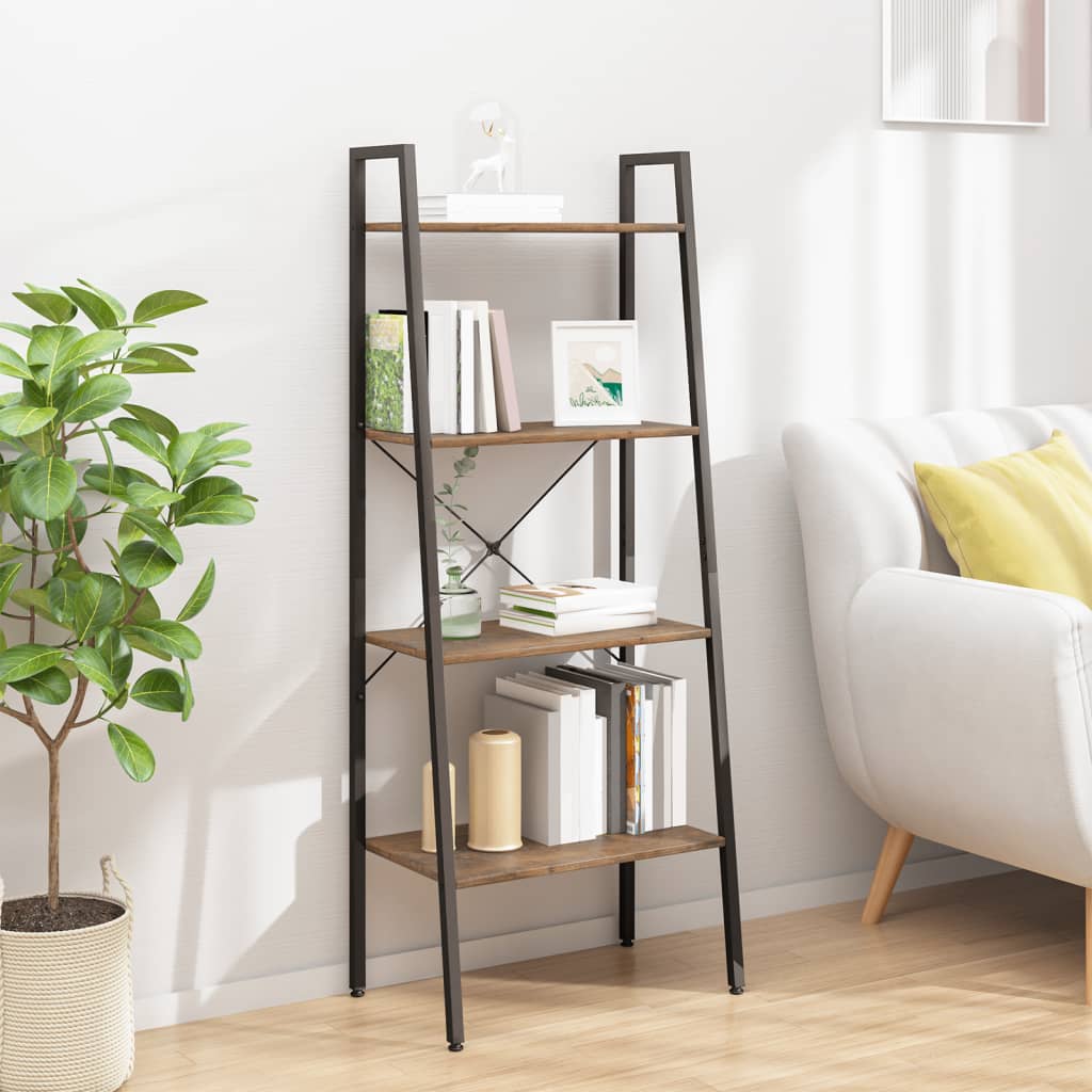 Standregal Dunkelbraun Schwarz 56x35x140 cm