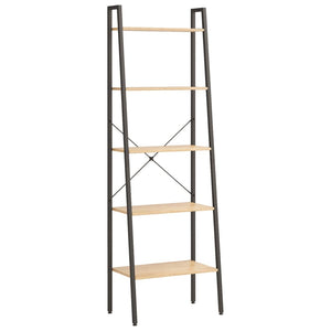 Standregal mit 5 Böden, Hellbraun/Schwarz