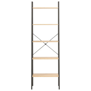 Standregal mit 5 Böden, Hellbraun/Schwarz
