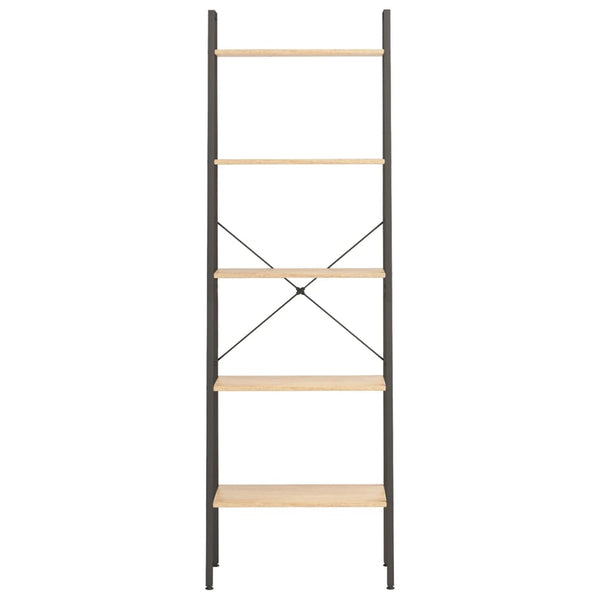 Standregal mit 5 Böden, Hellbraun/Schwarz