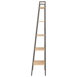 Standregal mit 5 Böden, Hellbraun/Schwarz