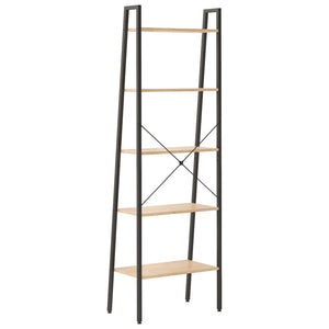 Standregal mit 5 Böden, Hellbraun/Schwarz