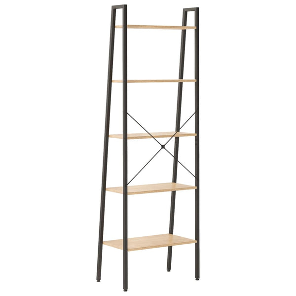 Standregal mit 5 Böden, Hellbraun/Schwarz