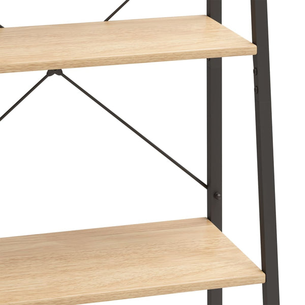 Standregal mit 5 Böden, Hellbraun/Schwarz