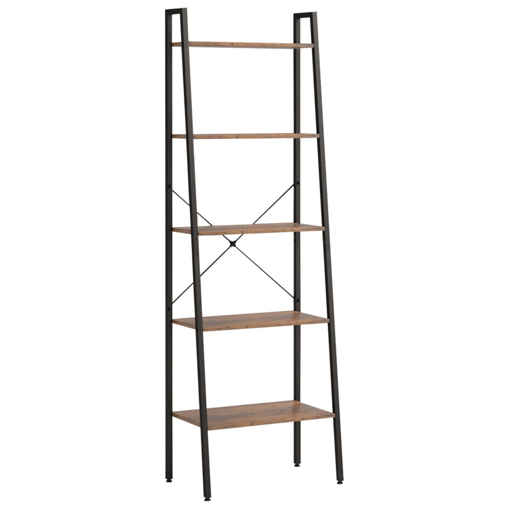 Standregal Dunkelbraun/Schwarz, 5 Böden, 174cm hoch