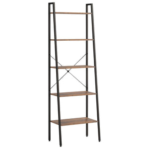 Standregal Dunkelbraun/Schwarz, 5 Böden, 174cm hoch