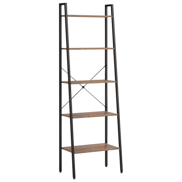 Standregal Dunkelbraun/Schwarz, 5 Böden, 174cm hoch
