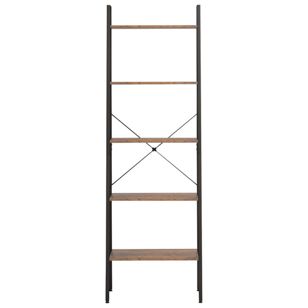 Standregal Dunkelbraun/Schwarz, 5 Böden, 174cm hoch