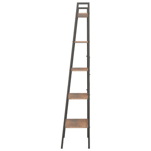 Standregal Dunkelbraun/Schwarz, 5 Böden, 174cm hoch