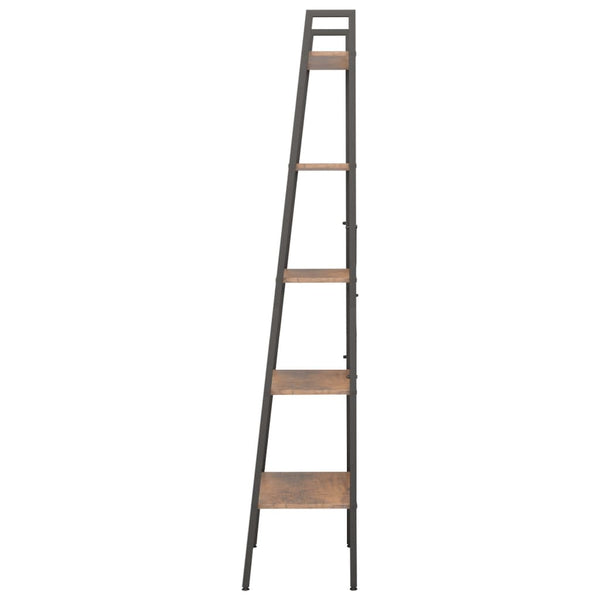Standregal Dunkelbraun/Schwarz, 5 Böden, 174cm hoch