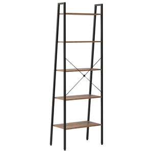 Standregal Dunkelbraun/Schwarz, 5 Böden, 174cm hoch