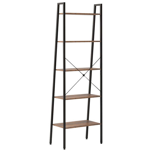 Standregal Dunkelbraun/Schwarz, 5 Böden, 174cm hoch