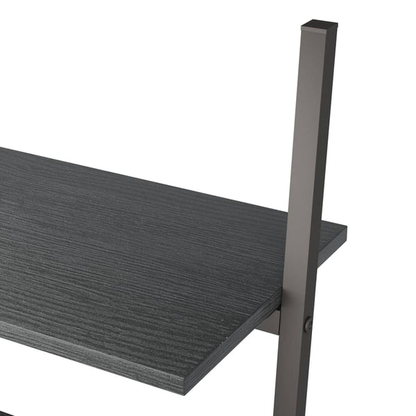 Schwarzes Leiterregal mit 3 Böden