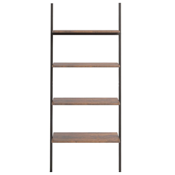 Leiterregal Dunkelbraun/Schwarz, 4 Böden