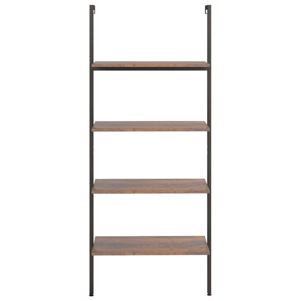 Leiterregal Dunkelbraun/Schwarz, 4 Böden