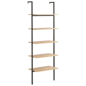 vidaXL Étagère échelle à 5 niveaux Marron clair et noir 64x35x185 cm