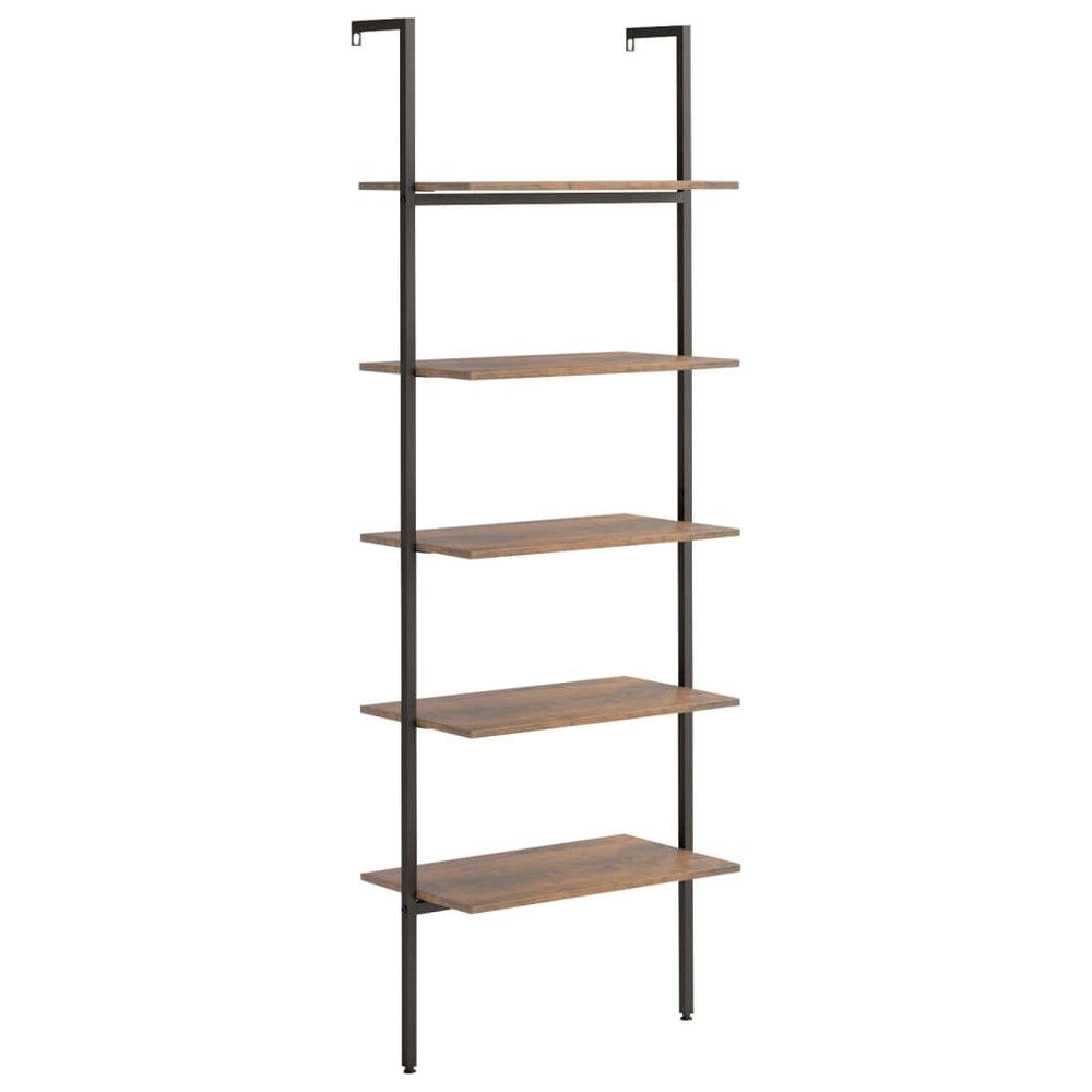 Leiterregal Dunkelbraun Schwarz 185 cm