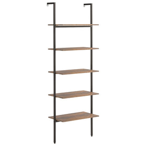 Leiterregal Dunkelbraun Schwarz 185 cm