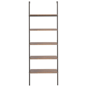 Leiterregal Dunkelbraun Schwarz 185 cm