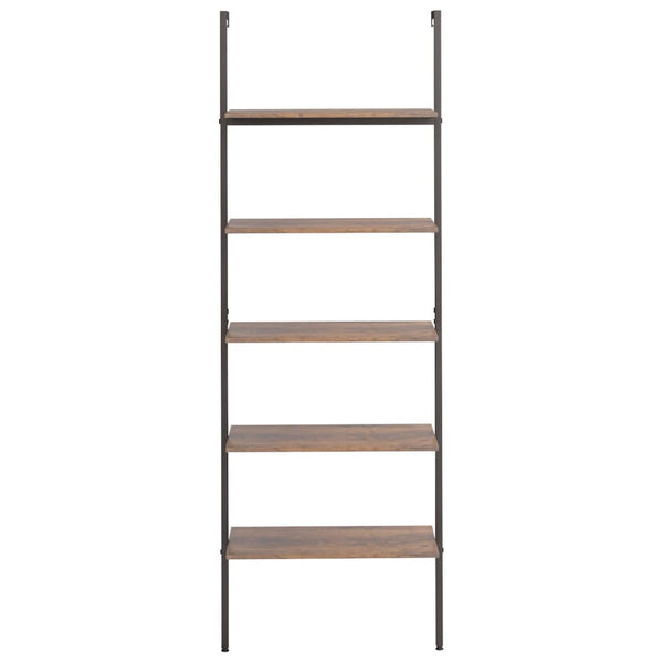 Leiterregal Dunkelbraun Schwarz 185 cm