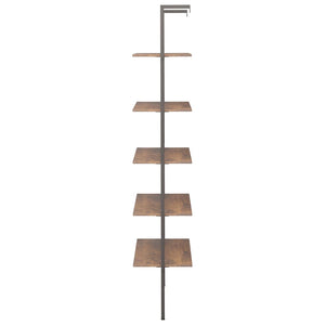 Leiterregal Dunkelbraun Schwarz 185 cm