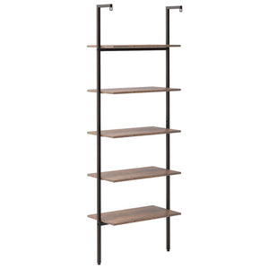 Leiterregal Dunkelbraun Schwarz 185 cm