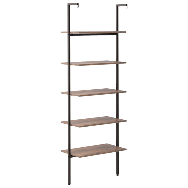 Leiterregal Dunkelbraun Schwarz 185 cm