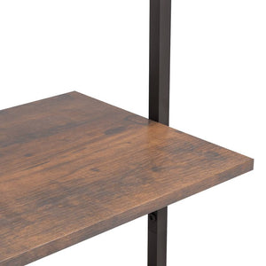 Leiterregal Dunkelbraun Schwarz 185 cm