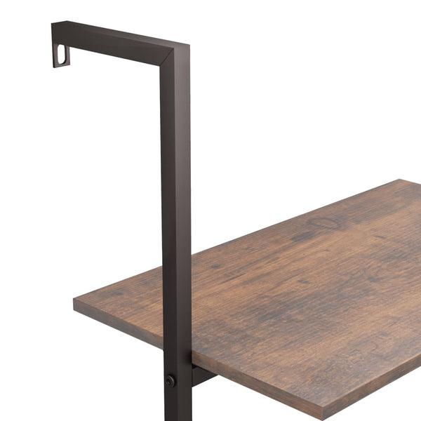 Leiterregal Dunkelbraun Schwarz 185 cm