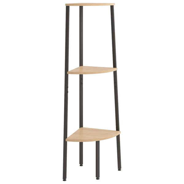 vidaXL Étagère d'angle à 3 niveaux marron clair et noir 45,5x31,5x120 cm