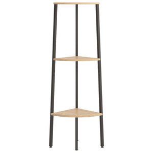 vidaXL Étagère d'angle à 3 niveaux marron clair et noir 45,5x31,5x120 cm