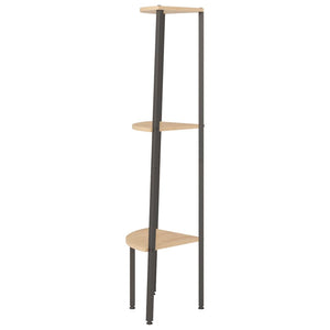 vidaXL Étagère d'angle à 3 niveaux marron clair et noir 45,5x31,5x120 cm