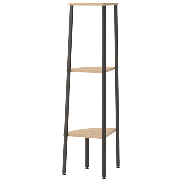 vidaXL Étagère d'angle à 3 niveaux marron clair et noir 45,5x31,5x120 cm
