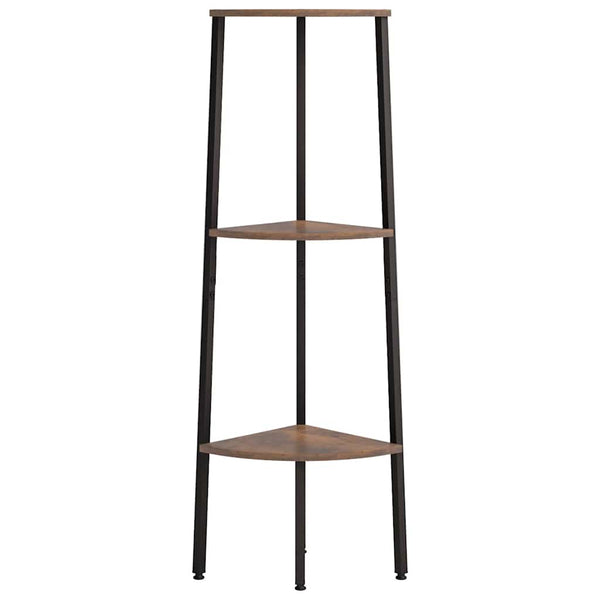 Eckregal Dunkelbraun/Schwarz, 3 Böden