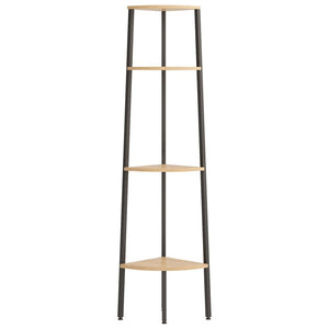 Eckregal, 4-stöckig, Hellbraun/Schwarz, 150 cm