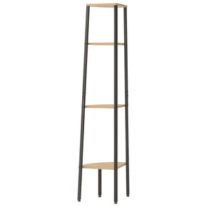 Eckregal, 4-stöckig, Hellbraun/Schwarz, 150 cm