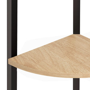 Eckregal, 4-stöckig, Hellbraun/Schwarz, 150 cm