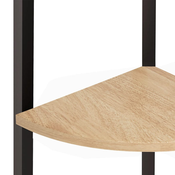 Eckregal, 4-stöckig, Hellbraun/Schwarz, 150 cm