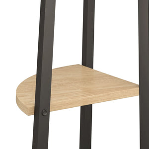 Eckregal, 4-stöckig, Hellbraun/Schwarz, 150 cm