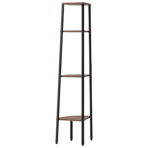 Eckregal, 4-stöckig, Dunkelbraun/Schwarz, 150 cm