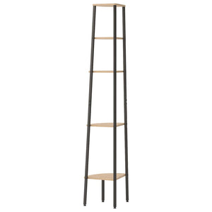 vidaXL Étagère d'angle à 5 niveaux Marron clair et noir 45,5x31,5x180 cm