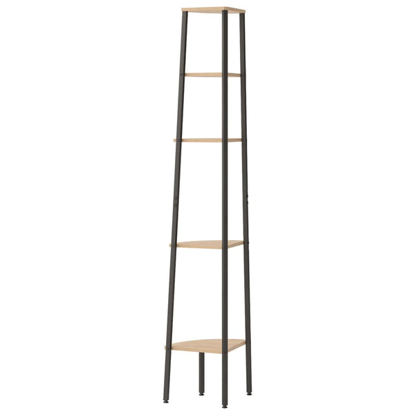 vidaXL Étagère d'angle à 5 niveaux Marron clair et noir 45,5x31,5x180 cm